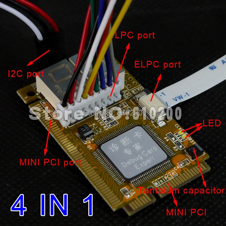 

Free Shipping Best 5 in 1 Mini Combo Debug Test Card (Support PCI-E, PCI, LPC, I2C, ELPC) For Laptop Motherboard