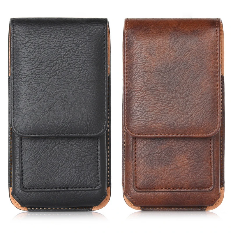 

For iPhone XS Max Universal Rotation Back Clip Waist Bag Phone Pouch Case Retro Flip Leather Case for Samsung S10Plus Belt Cover