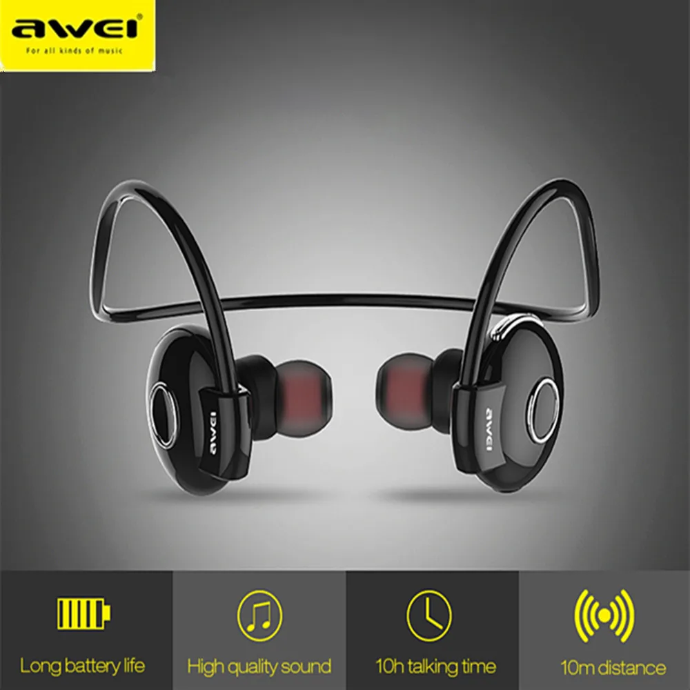 

Awei A845BL Wireless Sport Headphone Headset Bluetooth Noise Reduction Neckband Earphones Mini Auriculares 10 Hours Working Time