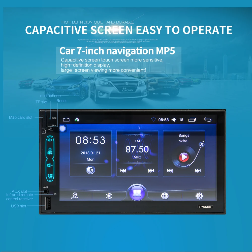 2 DIN 6.95 ''автомобильный MP4 MP5 Bluetooth Hands-Free вызова видеоплеерам Сенсорный экран авто automagnitol GPS навигации аудио Радио