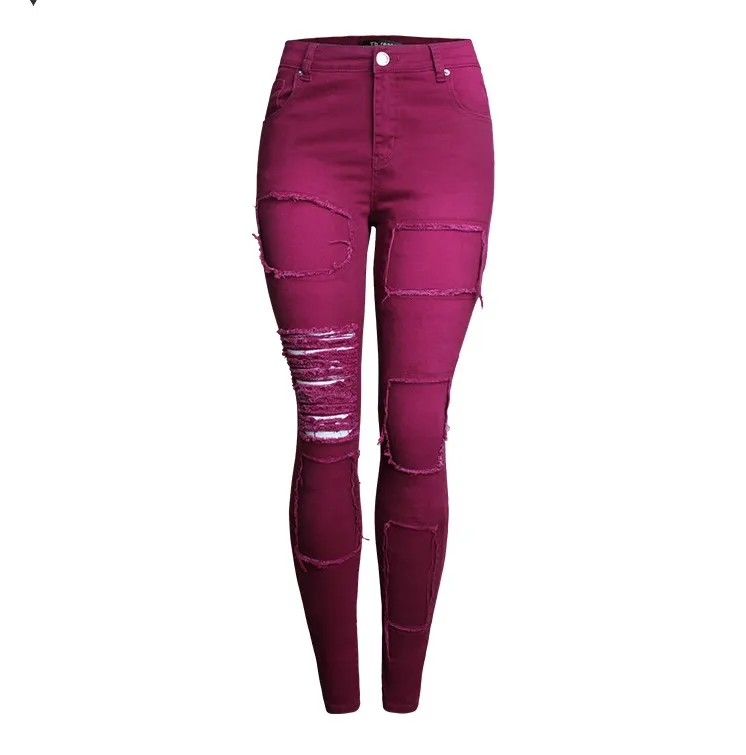 distressed jeans with patches