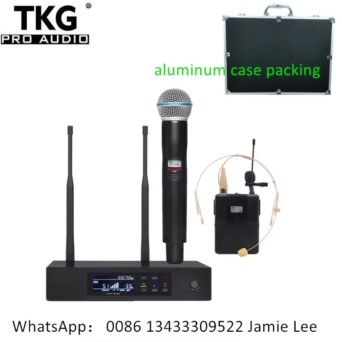 

professional stage performance QLXD4 uhf professional wireless microphone system handhold headset microphone mic