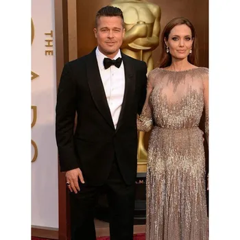 

New Red Carpet Celebrity Men Suits For Wedding Black Tuxedo terno masculino 2018 Shawl Lapel Two Piece Mens Suit (Jacket+Pants)