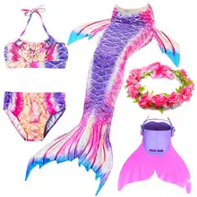 Swimmable Girls Mermaid Tails With Monofin Fins Bikini Set Cosplay Children Kids Swimsuit Mermaid Tail Costume for Girl Swimming Swimmable Girls Mermaid Tails With Monofin Fins Bikini Set Cosplay Children Kids Swimsuit Mermaid Tail Costume for Girl Swimming