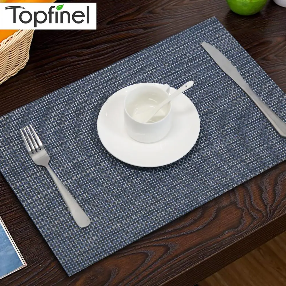 Topfinel набор из 4 ПВХ столовых приборов для настольного коврика коврик для напитков вина чашки подставки бамбуковые столовые приборы обеденный стол коврик кухонный стол