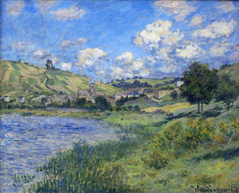 

High quality Oil painting Canvas Reproductions Vetheuil, Paysage (1879) By Claude Monet hand painted