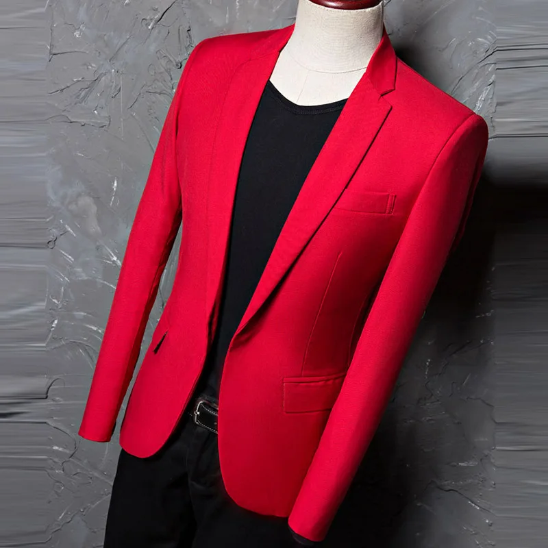 Красный Блейзер Для мужчин, Новая мода Для мужчин куртка Повседневное дизайнерский брендовый костюм Homme Для мужчин костюм Пиджаки для женщин с принтом 984618