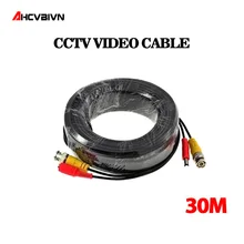 100FT cctv кабель 30 м BNC Видео мощность коаксиальный кабель bnc видео выход кабель для видеонаблюдения камеры безопасности