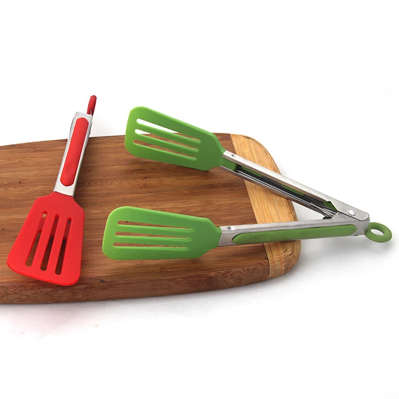 Non Stick Kitchen Tongs Stainless Steel Barbecue Tongs Pizza Bread