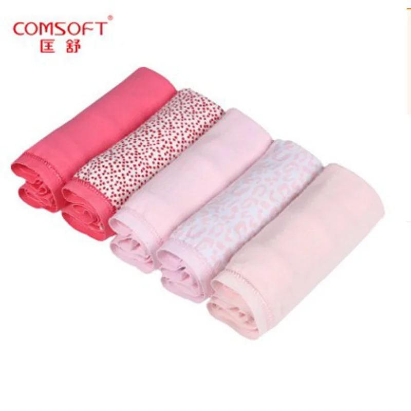 Comsoft 5PCS Underwear Women Briefs Ladies cotton panties high waist Intimates Lingerie plus size L-XXXXL bragas for Women