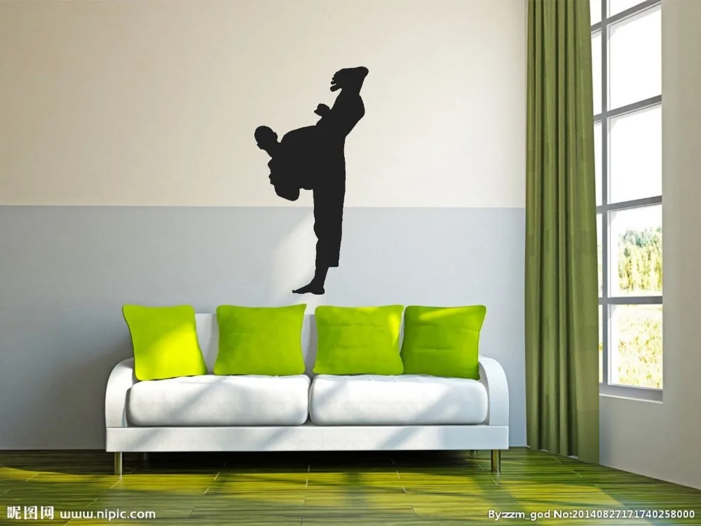 

YOYOYU Wall Decal Chinese Kong Fu Karate Taekwondo Room Decoration Sports Sticker Wall Vinyl DIY Art Wall Living Room YO008