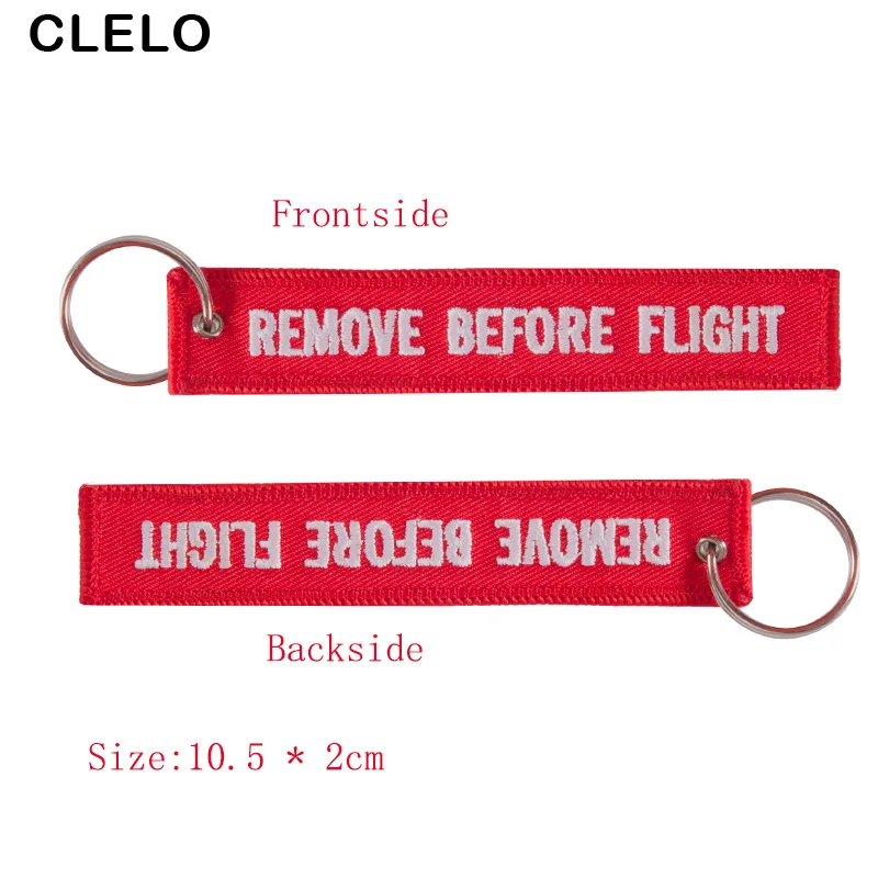 CLELO багажная бирка с брелок красный Вышивка удалить, прежде чем полет путешествия теги для авиации подарки 3 шт./лот