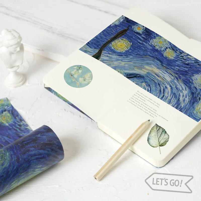 

2 pcs To Van Gogh paper washi tape Starry night masking tapes 90mm*5m stickers album Stationery School supplies FJ801