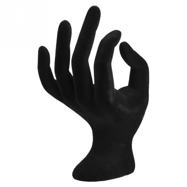 Details about / Lady OK Shaped Hand Jewelry Display Stand Resin Velvet Hand Model Bracelet