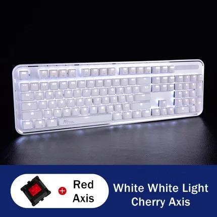 Royal Kludge RK960 Двухрежимная Проводная/Bluetooth Беспроводная механическая клавиатура Ретро круглая клавиша для настольного компьютера ноутбука планшета мобильного - Цвет: WH Cherry Red Axis