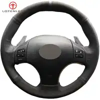 LQTENLEO Black Leather Suede DIY Car Steering Wheel Cover For Lexus IS IS250 IS250C IS300 IS300C IS350 IS350C F SPORT 2005-2011