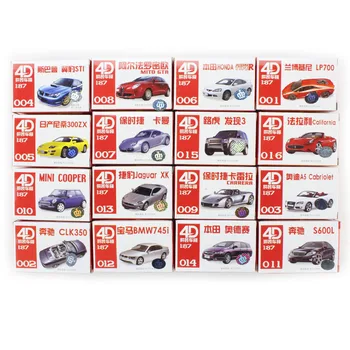 

16pcs 4D Vehicle Car Model Kit Toy HO Scale 1/87 Display Nissan Benz Children Toys