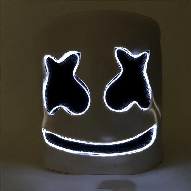 LED DJ музыка светящиеся маски партии маскарад маски анфас Обложка Головные уборы для взрослых Косплэй Хэллоуин фестиваль вечеринок - Цвет: HW8B glowing mask