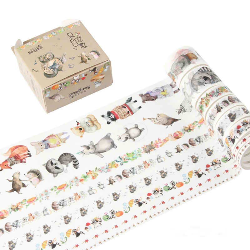 

8 pcs/pack Winter Sonata Bullet Journal Washi Tape Set Adhesive Tape DIY Scrapbooking Sticker Label Masking Tape