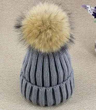 

Autumn Winter Women Hat 2016 New Brand Fur Ball Knitted Solid Beanie Hats Thick Warm High Quality Caps Women LQ155