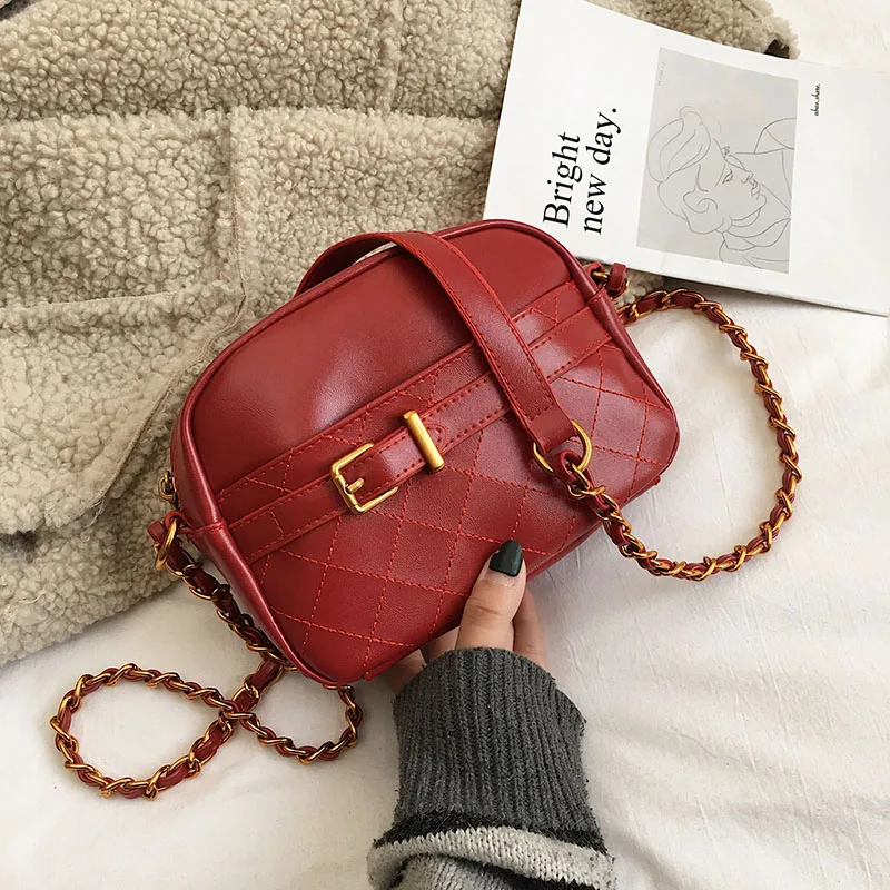 

One-shoulder Slanting Diamond Lattice Leisure and Commuting Texture Edition Simple Neutral Fashion Zipper Casual Occasion Bag