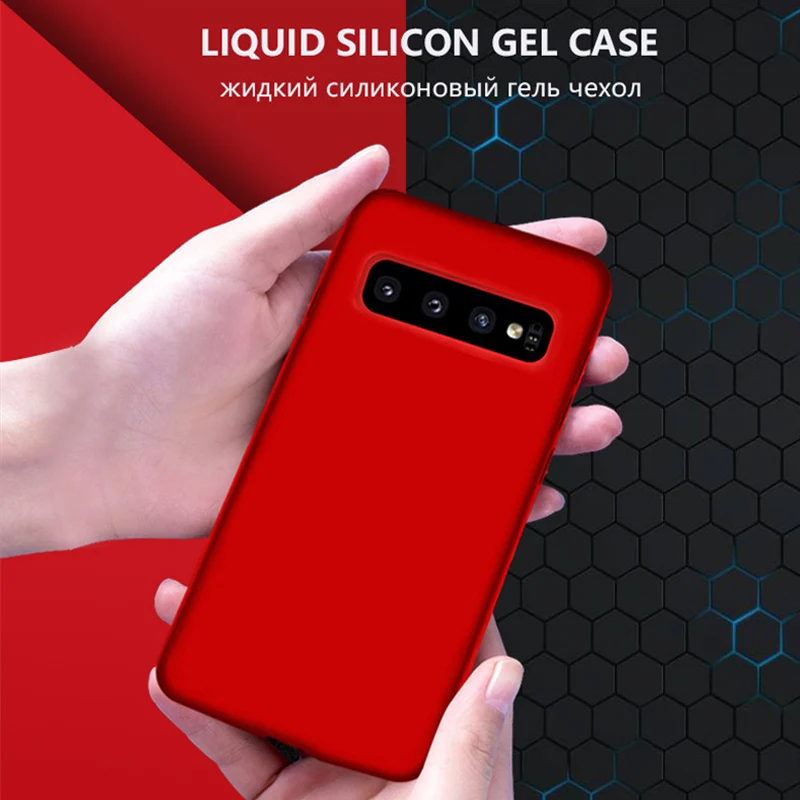

For Samsung Galaxy A50 A30 A70 A10 A20 A40 M10 M20 M30 S10 S9 S8 Plus Case Liquid Silicone Rubber Soft Cover Shockproof Case