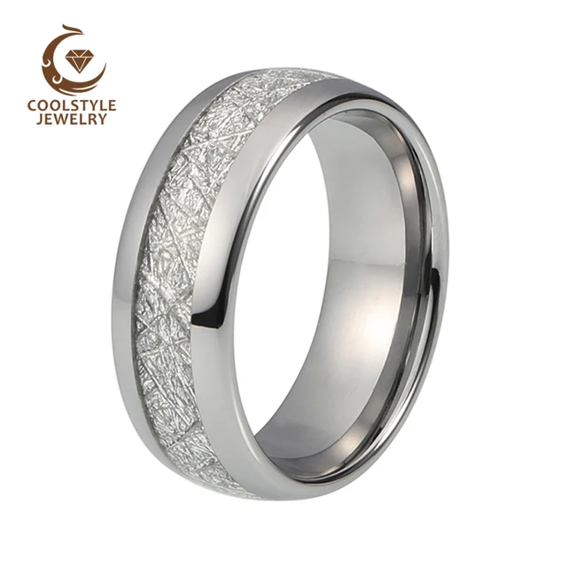 8mm Imitated Meteorite Tungsten Wedding Ring Domed Mens Band 8mm Imitated Meteorite Tungsten Wedding Ring Domed Mens Band Engagement Comfort Fit