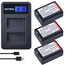 3Pcs 2000mAh NP-FW50 NP FW50 NPFW50 Battery Akku + LCD Dual Charger for Sony Alpha a6500 a6300 a7 7R a7R a7R II a7II NEX-3 NEX-5