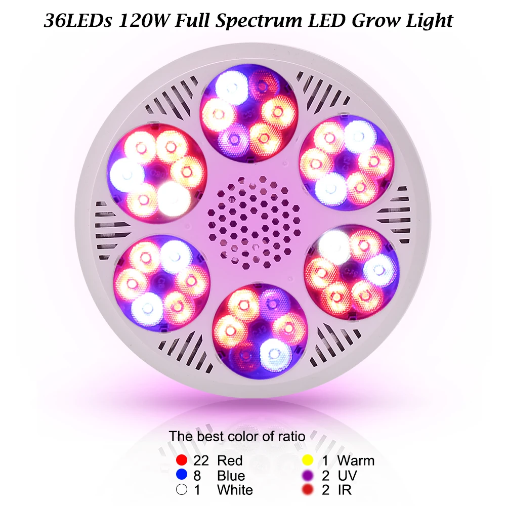 120 W الصمام تنمو ضوء Fitolamp كامل الطيف داخلي أضواء للزراعة Phytolamp LED مصباح للنباتات الزهور تنمو خيمة الزراعة المائية E27