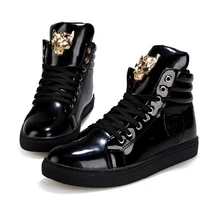New Fashion High Top Casual Shoes For Men PU Leather Lace Up Red White Black Color Mens Casual Shoes Men High Top Shoes New Fashion High Top Casual Shoes For Men PU Leather Lace Up Red White Black Color Mens Casual Shoes Men High Top Shoes