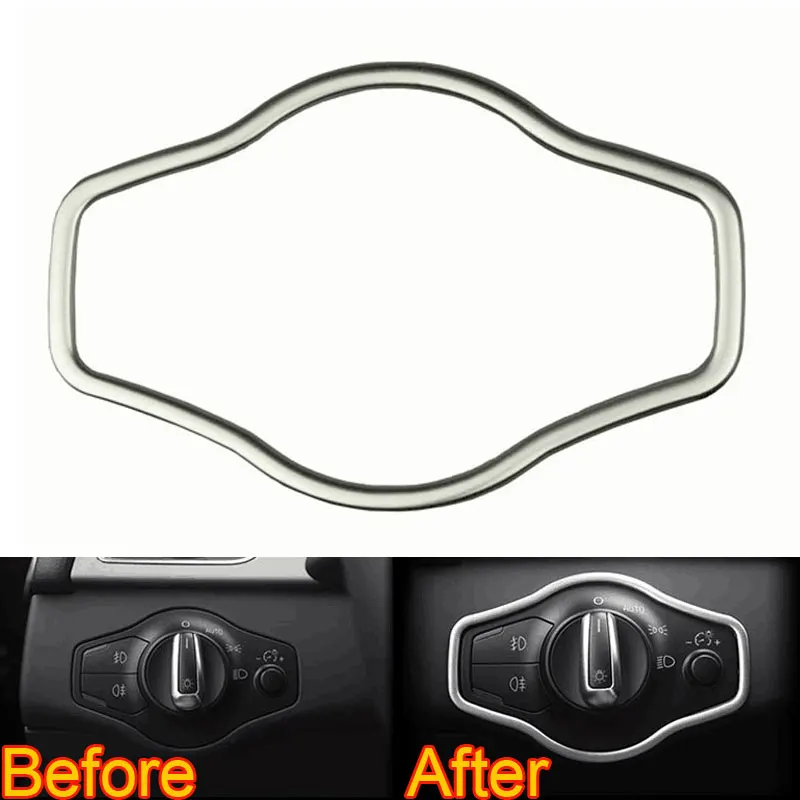 Нержавеющей автомобилей головной свет кнопка включения обложки Рамки отделка украшения для Audi A4 A5 Q5 2008-2015 стайлинга автомобилей наклейки