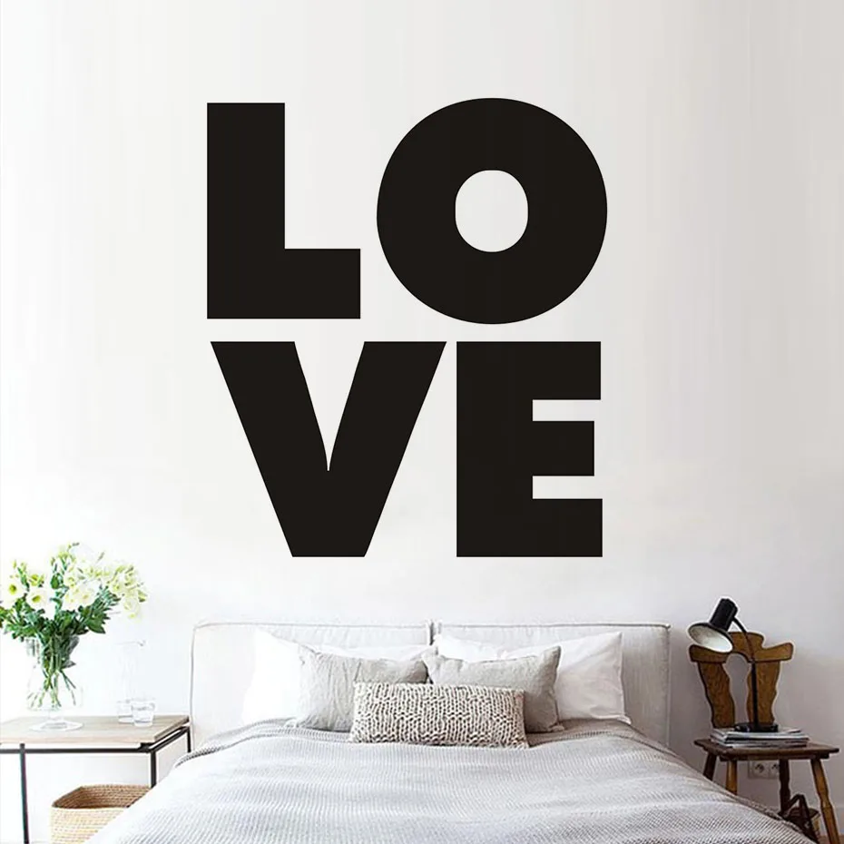 DIY LOVE Wall Sticker Vinyl Removable Art Headboard Home Decor Letters