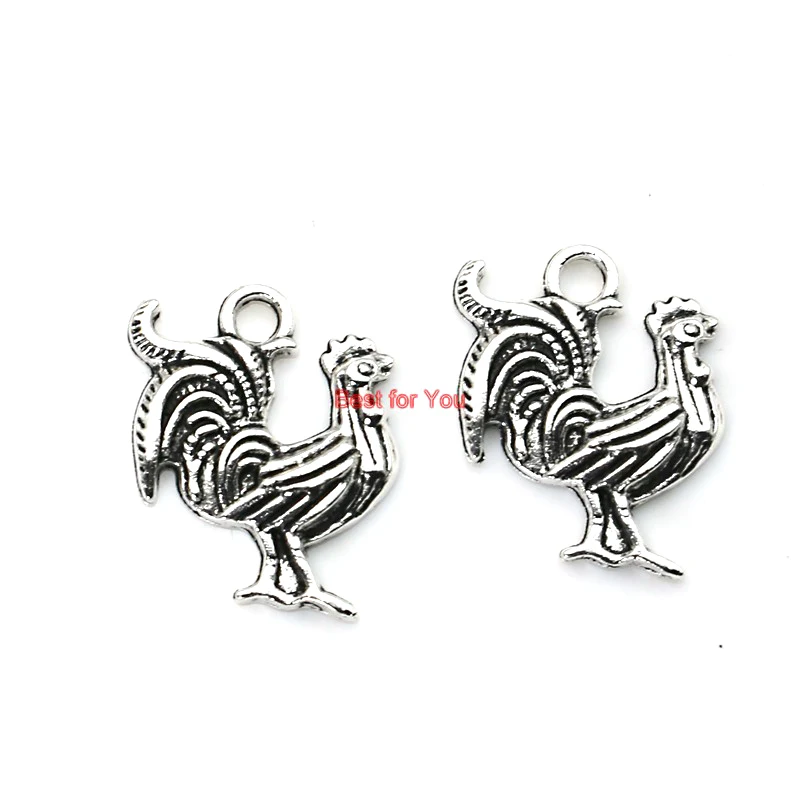 

Rooster Charm Pendant fit Bracelet Necklace Tibetan Silver Plated Jewelry DIY Making Accessories Handmade 21mm
