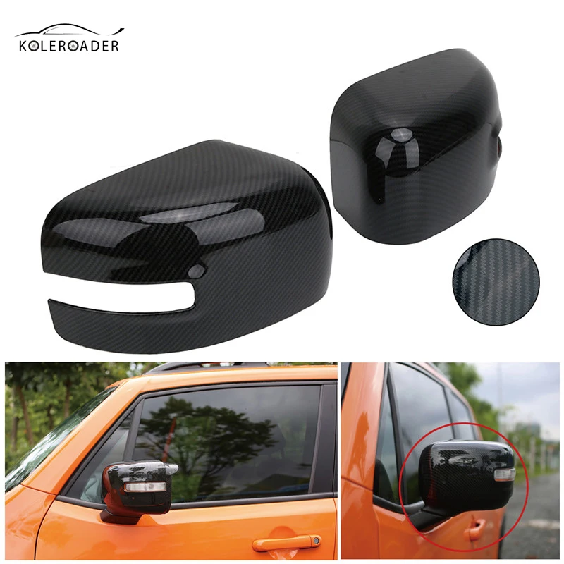 KOLEROADER Carbon Black Car Rearview Rear View Mirror Cover Trim For