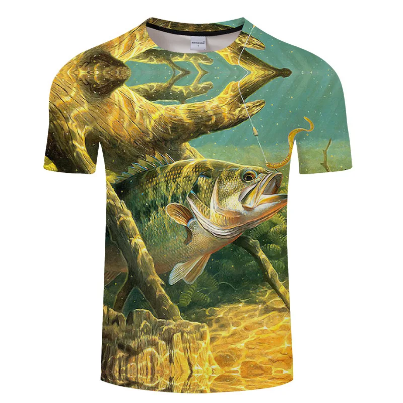 NRAHBSQT Новинка года Рыбалка футболка для мужчин быстросохнущая 3D принт одежда для рыбалки Лето короткий рукав одежда FC026