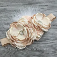 Diadema de flores, accesorios para el cabello para niñas, accesorios de fotografía recién nacido de diamantes de imitación Vintage, Diadema de perlas