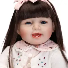 2" Силиконовые reborn куклы-Младенцы реалистичные принцесса девушка коричневые длинные волосы boneca возрожденная менина подарок для детей
