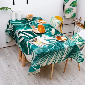

Custom Made Tablecloth Dinning Table Cloth Pastoral Square 85x85 110x110 140x140 Rectangle 140x230 110x170cm Palm Leaves
