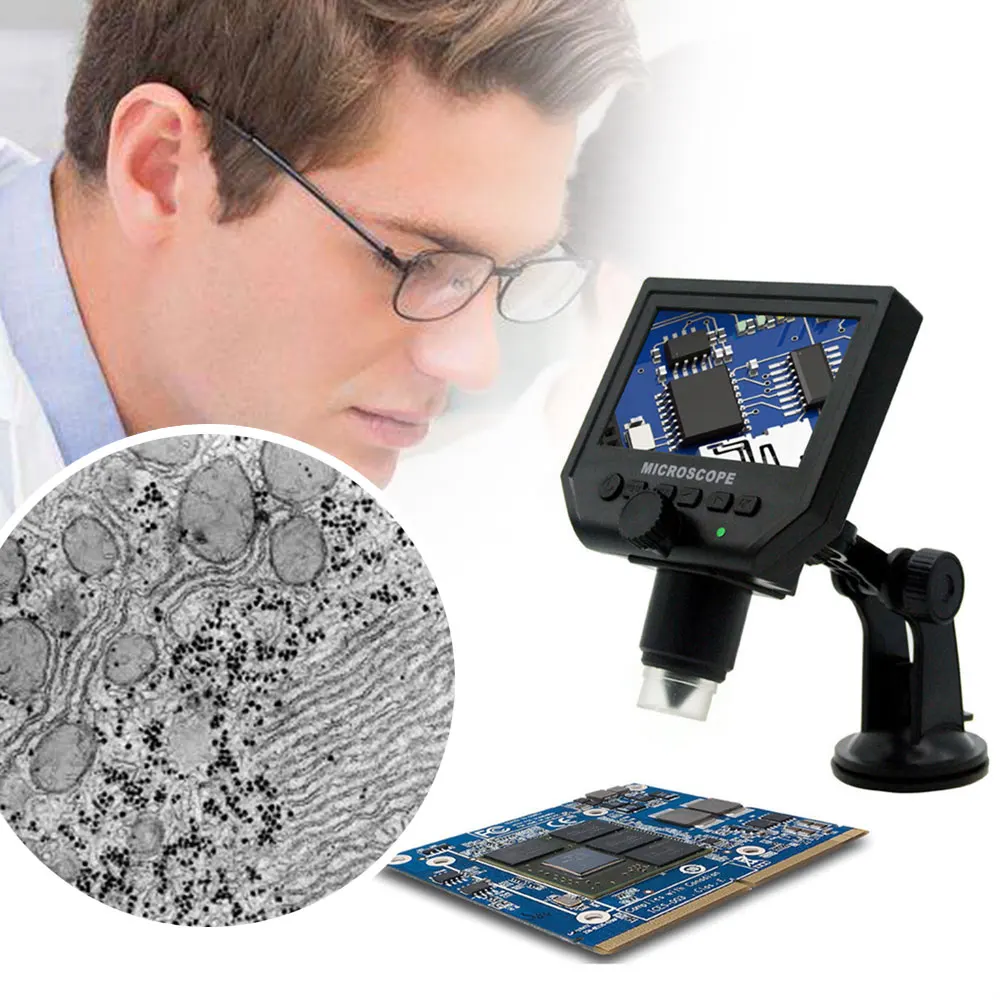 

1-600X Wireless Digital Microscope USB Video Microscope Metal 4.3 inch HD LCD Screen Electronic Microscope For PCB Repair