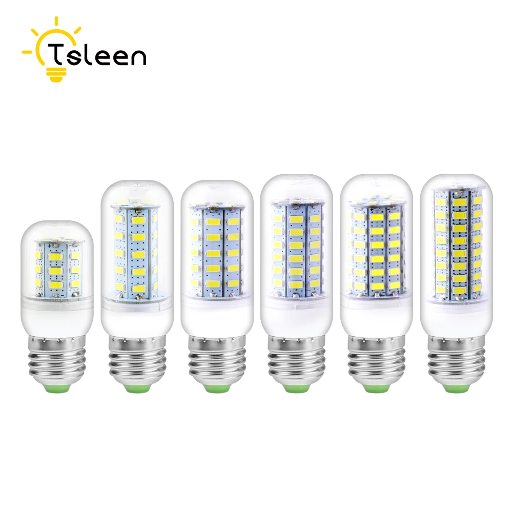 

TSLEEN SMD5730 LED Lamp E27 E14 GU10 G9 B22 LED Bulb 110V 220V Corn Bulb 24 36 48 56 69 72LEDs Chandelier Candle LED Luminaria