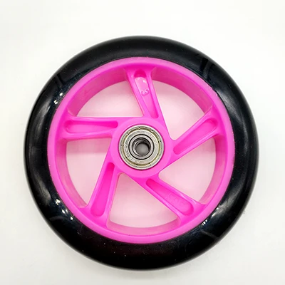 Скутер колеса 120*24 мм PU колеса 2 шт./лот - Цвет: deep pink
