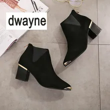 Chelsea inverno Tornozelo Botas de Salto Grosso das Mulheres Casuais Sapatos de Mulher Botas Femininas 2018 Novas Mulheres Da Moda Sapatos