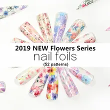 4*100 см 1 шт Фольга для ногтей цветочный дизайн переводная пленка для ногтей розовый Маникюр для украшения ногтей татуировки цветочные украшения наклейки(32-52