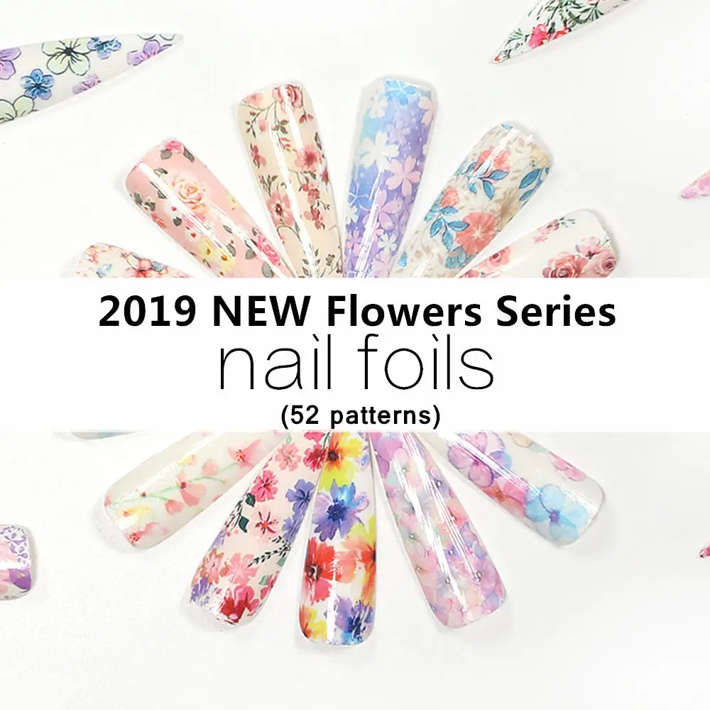 

4*100cm 1pc Nail Foil Flower Design Transfer Nails Foil Rose Manicure for Nails Art Tattoo Floral Decorations Decals (32-52)