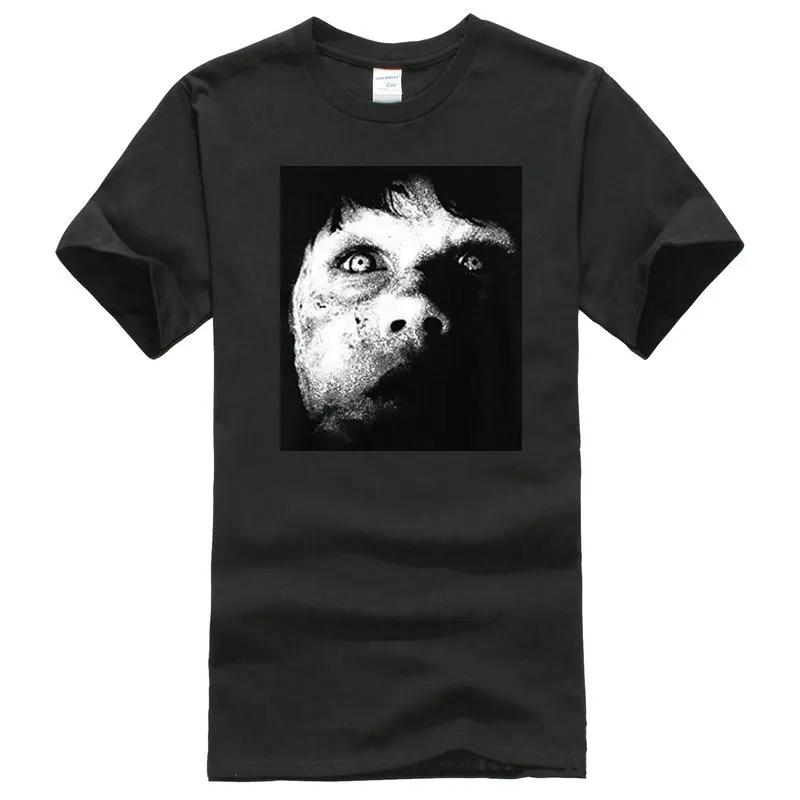 Print T-Shirt Summer Casual T Shirt Company Short The Exorcist Men's Regan Demon Face Men O-Neck Short-Sleeve Shirts | Мужская