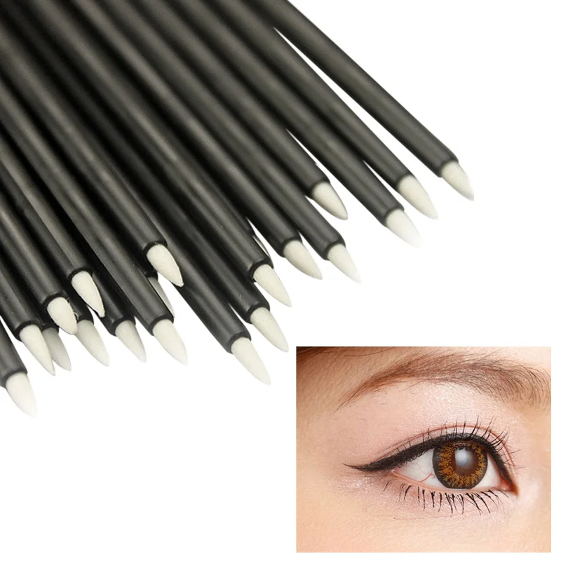

50Pcs Disposable Eye Liner Brush Short Handle Cosmetic Eyeliner Makeup Tool Make Up Brushes