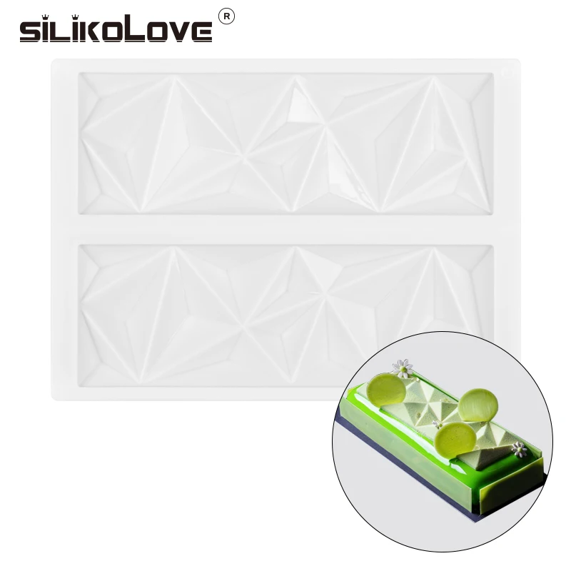 

SILIKOLOVE Chocolate Mould Geometric Desserts Mold Silicone Mould Irregular Pattern Rectangle Silicone Baking 2017 New Cake Bake