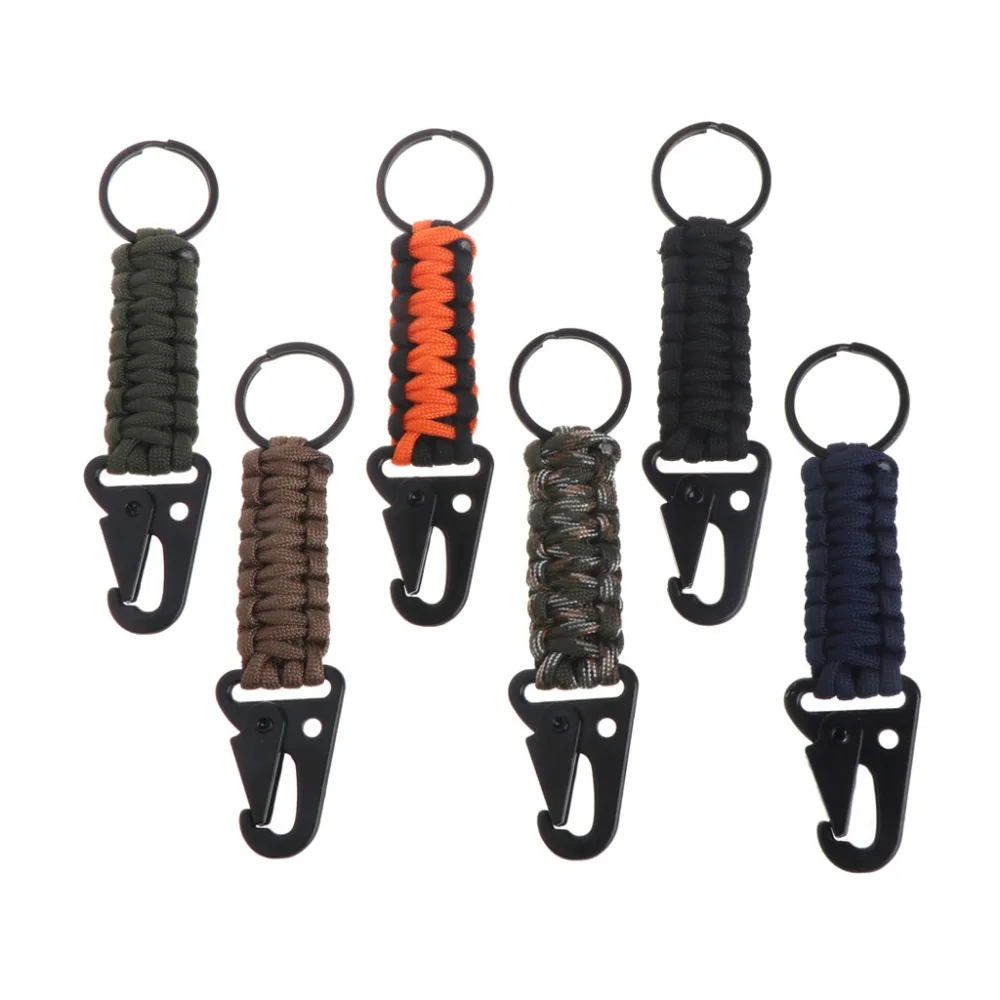 Parachute Cord Lanyard Keychain Climbing Carabiner Camping Outdoor