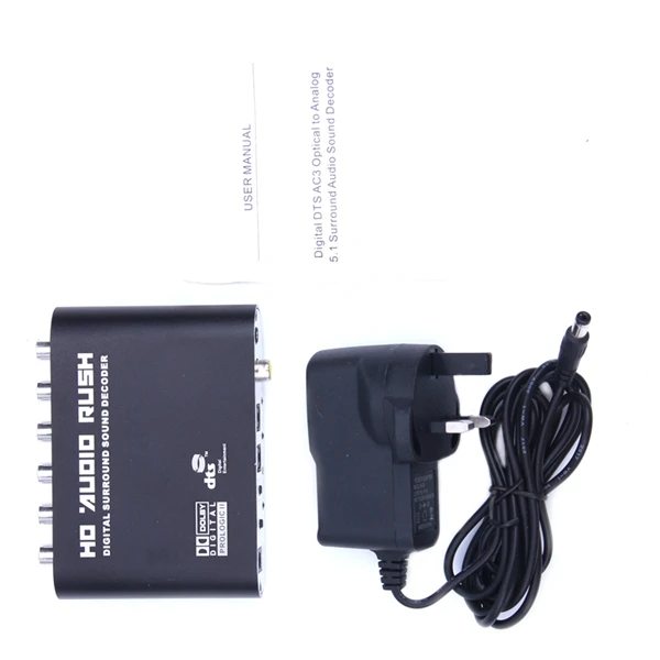 

HFES 5.1 Audio Rush Digital Sound Decoder Converter - Optical SPDIF/ Coaxial Dolby AC3 DTS stereo(R/L) to 5.1CH Analog Audio