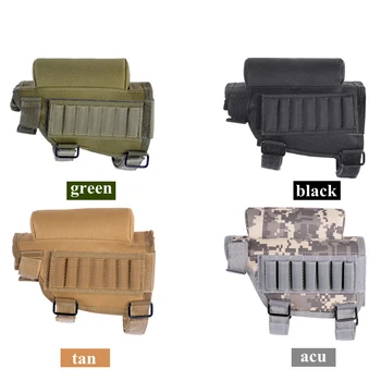

Tactical Buttstock Adjustable Rifle Shotgun Tactical Buttstock Cheek Rest Airsoft Shooting Pad Ammo Case Cartridges Holder Pouch